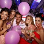 bride-with-girls-in-limo-houston